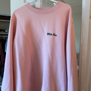 Oversized White Fox Pink Sweatshirt